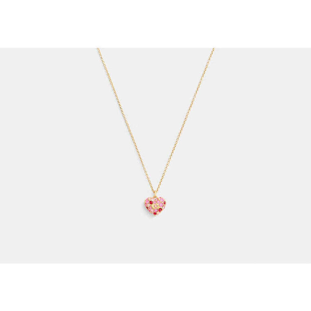 COACH Pavé Heart Pendant Necklace